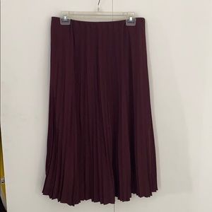 Pleated eggplant skirt